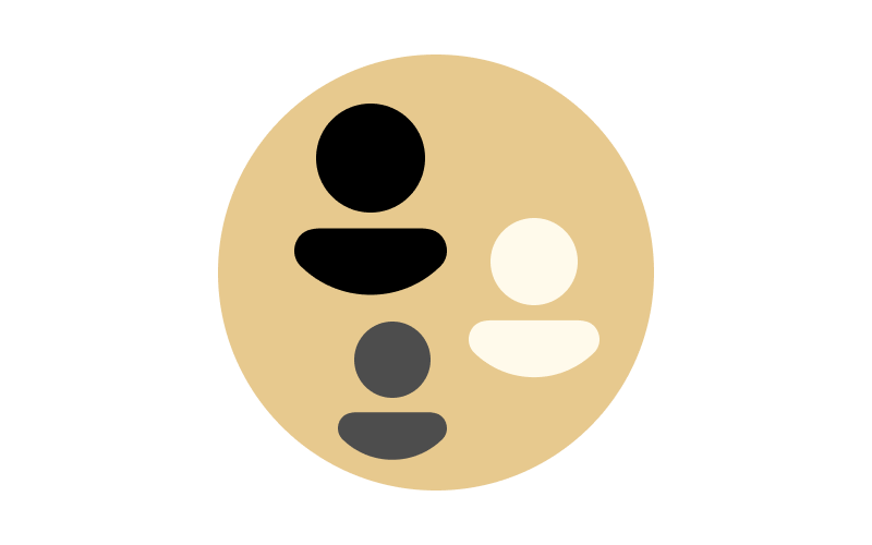Icon of a team of three people inside a circle