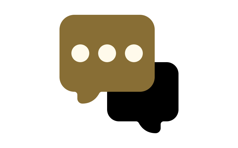 Icon of two speech bubbles overlapping