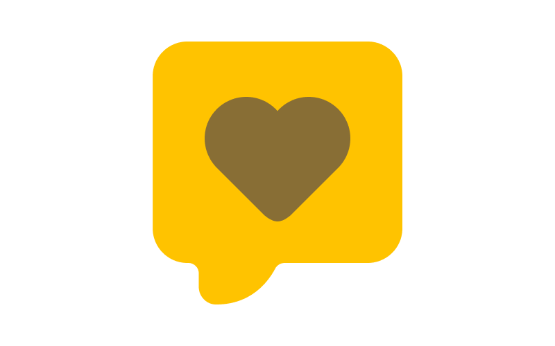 Icon of a heart within a speech bubble