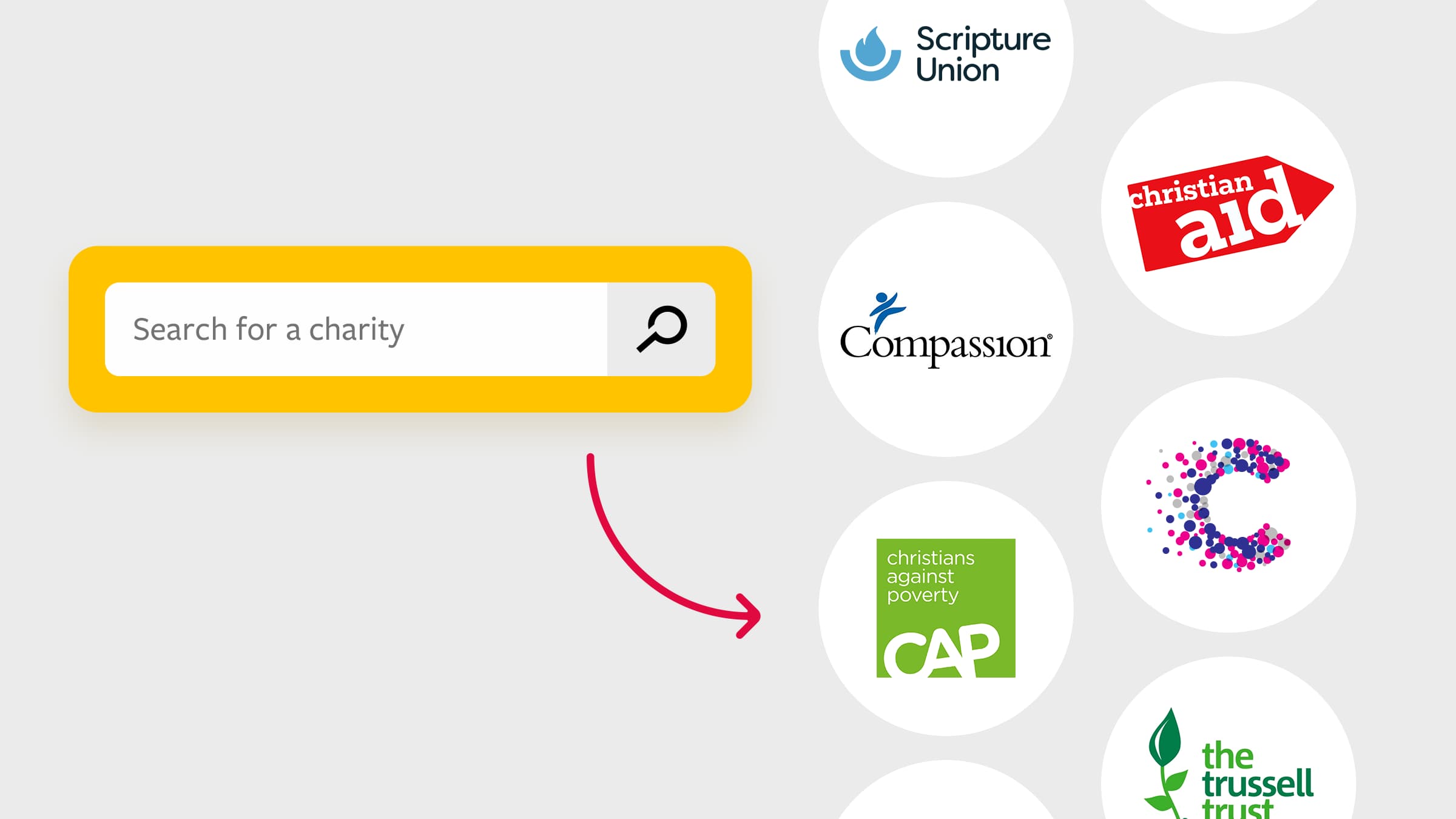 Graphic showing a snapshot of the breadth of charities registered with Stewardship
