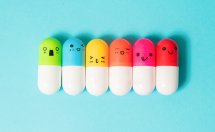 Pills with faces