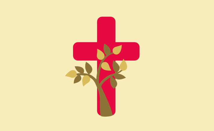 plant entwined around a cross
