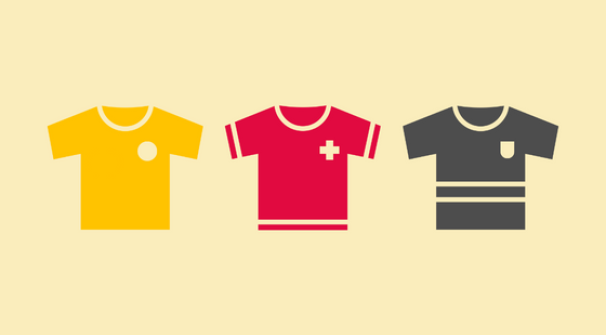 three sports shirts