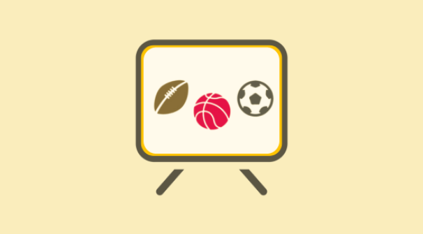 tv with sporting balls
