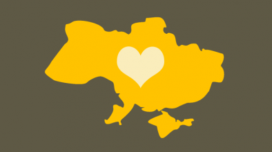 Ukraine map and heart